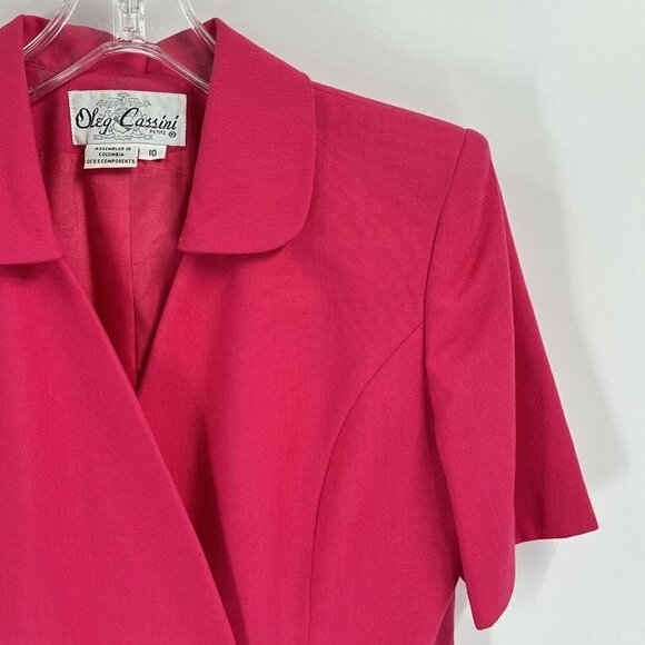 Vintage Oleg Cassini Pink Blazer Barbie Short Sleeve Sz 10 Barbie - Picture 3 of 6